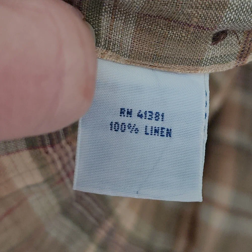 Polo Ralph Lauren Linen Button Down Shirt XS Men Fern Red Plaid Great Escape NEW